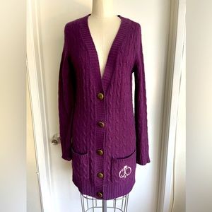 Juicy Couture Purple Long sweater Cardigan with Button closure  / Size L
